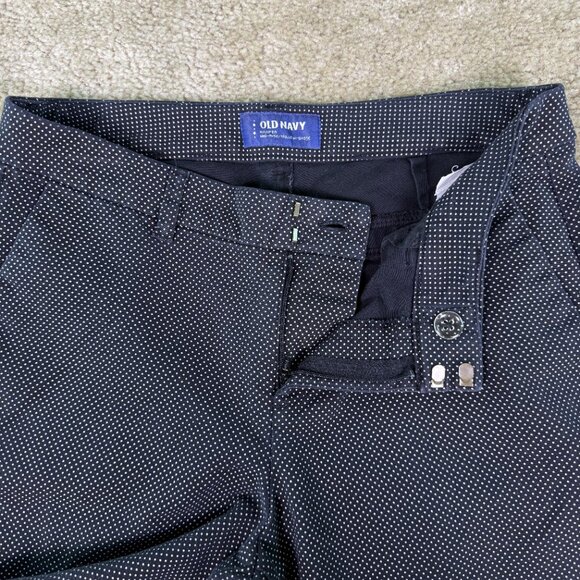 Old Navy Pants Womens Size 4 Black Polka Dot Harper Cropped 30x24 E739 - Picture 3 of 13